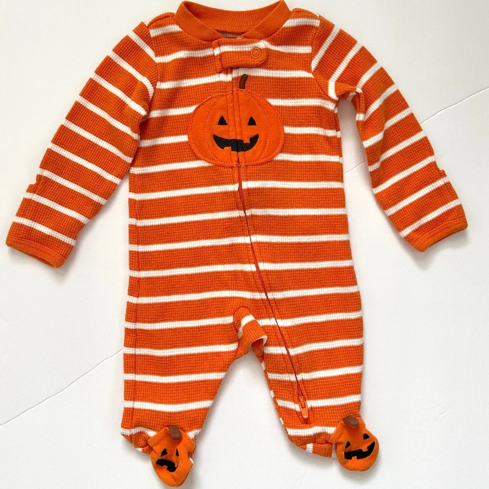 Carter's Halloween Pumpkin Footie Pajama Size Newborn